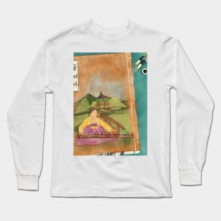 Korean traditional book with gayageum Long Sleeve T-Shirt